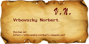 Vrbovszky Norbert névjegykártya